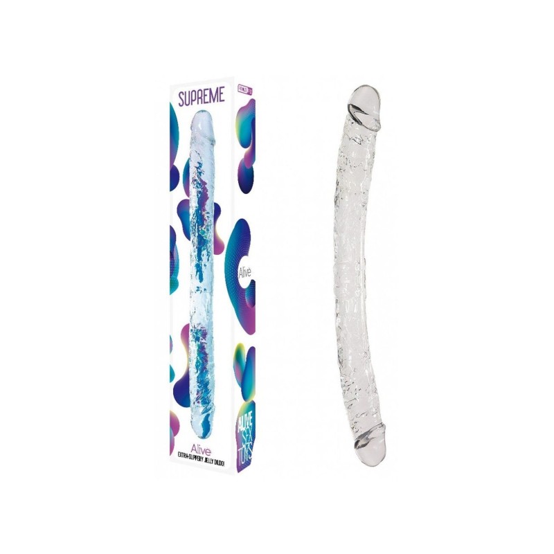 Długie podwójne dildo do sexu lesbijskiego 38,5 cm